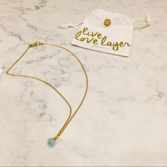 Gorjana Jewelry - GORJANA Necklace Aqua Marine Gemstone